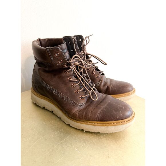 Timberland Sensorflex Brown Leather Boots Size 8 Laceup Bootie - Picture 1 of 8